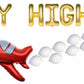 Atpata Funky Sky theme Airplane Aeroplane Flight with Clouds Foil Balloon Bouquet (Fly High)
