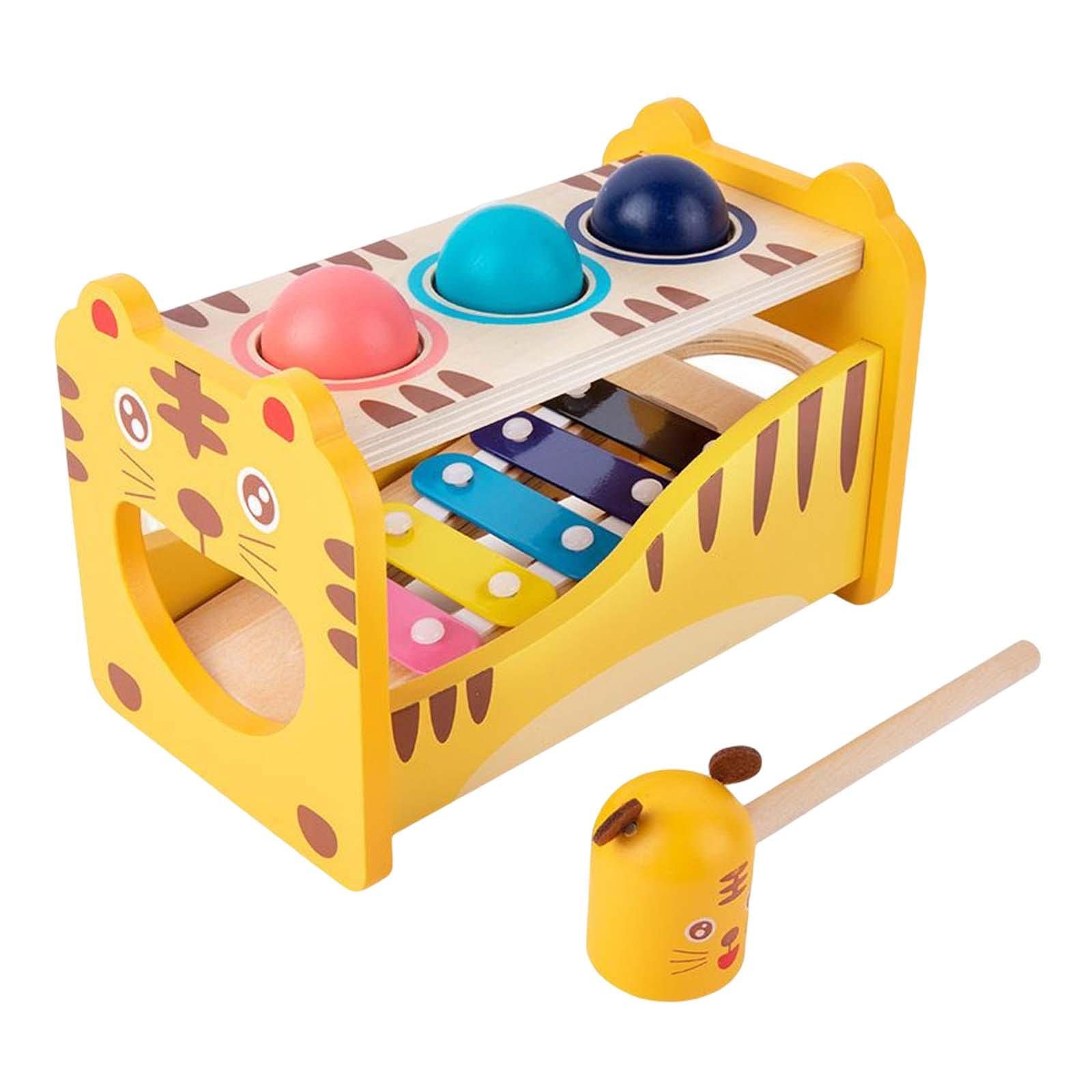 Atorse Durable Wooden Musical Pounding Toy Preschool Developmental For Boys Kids