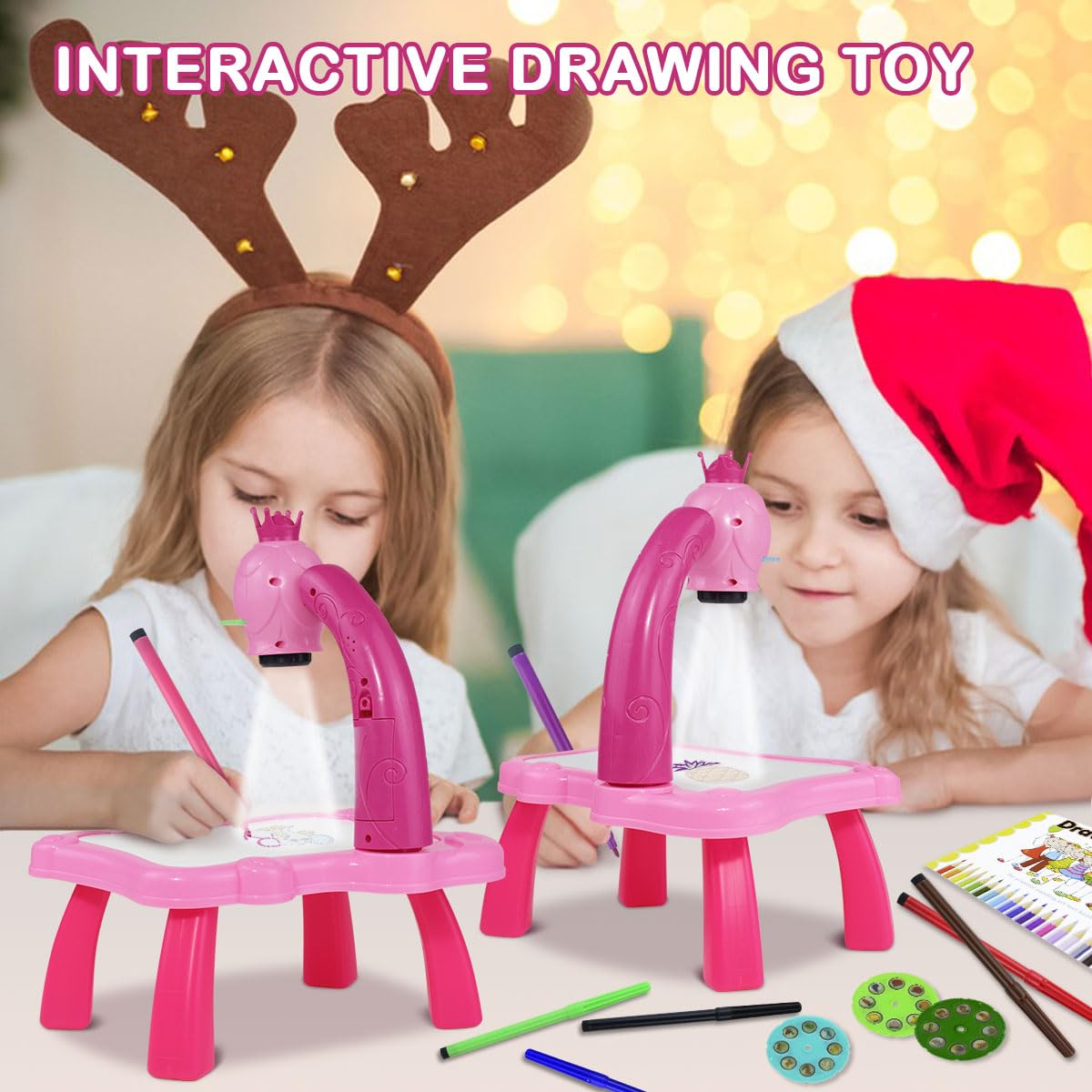 Bakam Drawing Projector Table For Kids, Trace And Paint Drawing Board With Light & Music, Smart Projector Sketcher Desk, Preschool Learning Kids Toys For Ages 5-7, 4 Year Old Girl Birthday Gifts