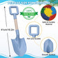 Dilabnda Kids Beach Sand Shovels, 16" Large Plastic and Wooden Spade Set, Brown, 3PCS for Garden and Snow Play
