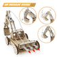 Mini Tudou 3D Wooden Construction Excavator Vehicle Toys Set, Stem Science Kit With Air Pressure System To Build A Wood Excavator Model Including 3 Replaceable Gripper & Digger For Kids Boys Girls