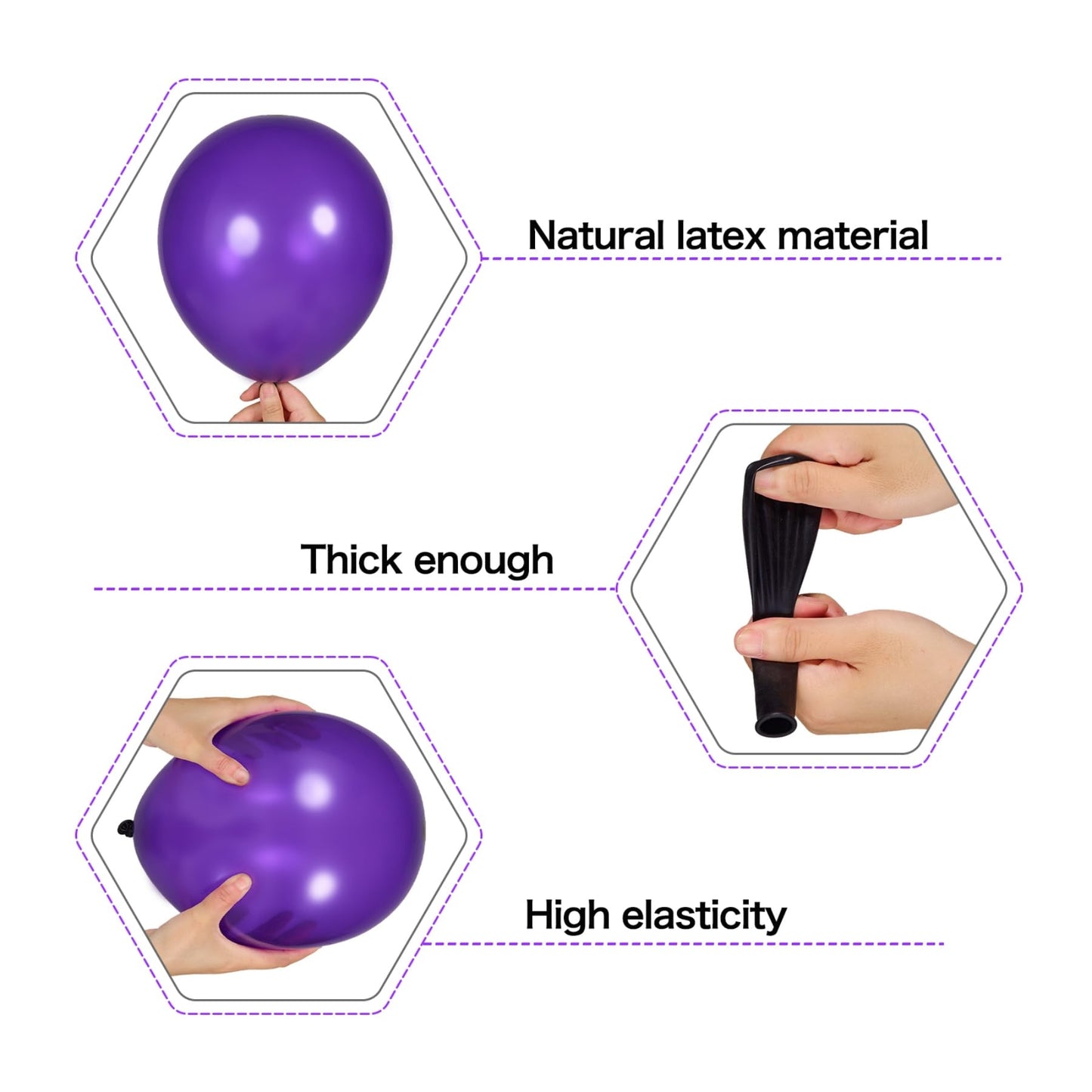 Dark Purple Balloons Arch Garland Kit-143Pcs Silver Metallic Purple Balloons For Birthday Anniversary New Years Baby Shower Grad