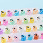 Chakanlx 110Pcs Luminous Sunglasses Mini Resin Duck 11 Colors Little Small Ducks Glow In The Dark Duck Figures For Dollhouse Aqu