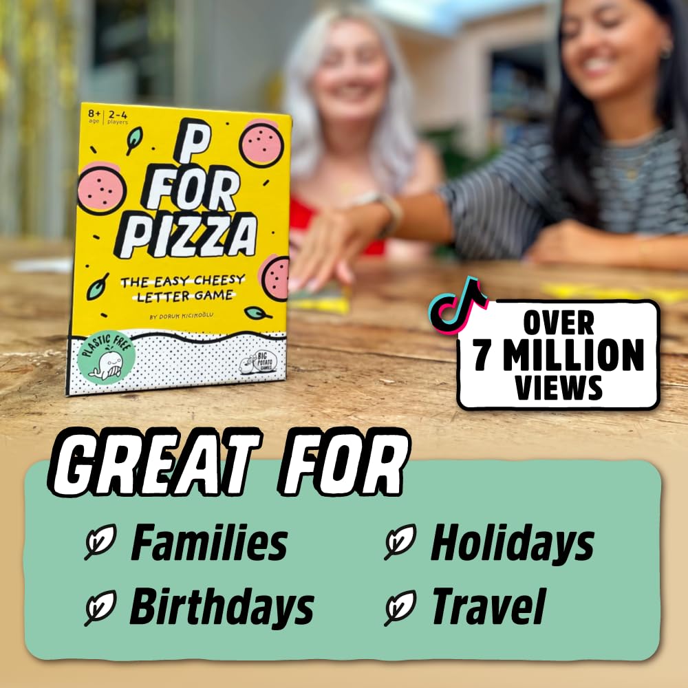 Big Potato Travel Game - Big Potato P for Pizza, Compact Card Game for Adults & Kids, Perfect for Holidays & Camping, Model: BIG-PIZSAL02UNI