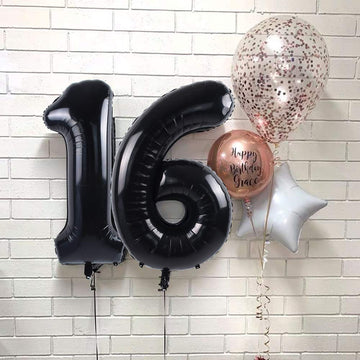 Toniful 40 Inch Black Large Numbers Balloon Birthday Party Decorations, Foil Mylar Big Number Balloon Digital 30 For 30Th Birthd