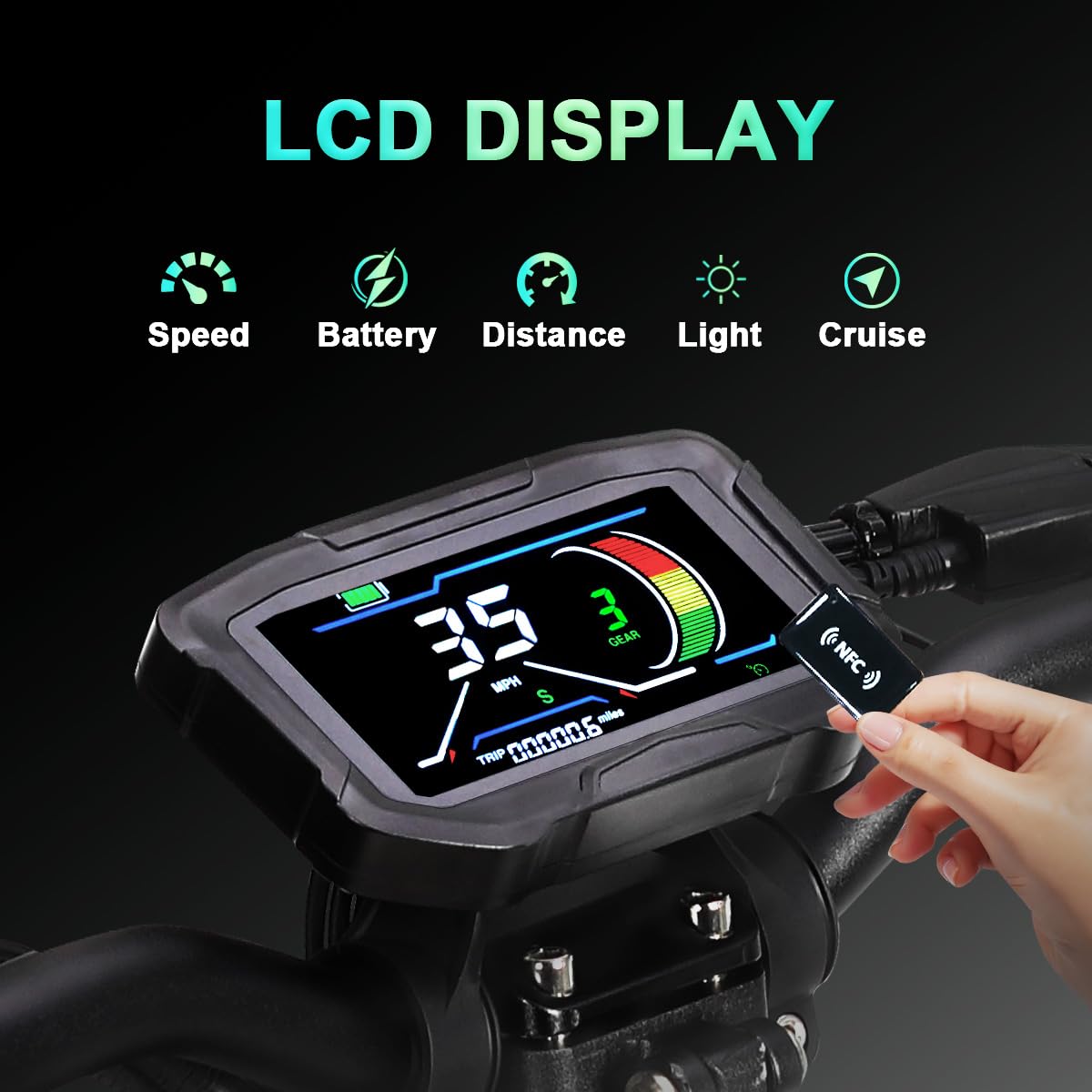 GooBee ZU06 1200W Electric Scooter mature-themeds - 35MPH & 50-Mile Range  52V/20Ah Battery  10 All-Terrain Tires  NFC Smart Unlock & Dual Brakes Folding Commuting E Scooter for mature-themed