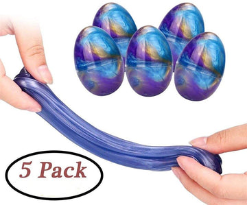 Anditoy 5 Pack Slime Eggs Stress Relief Toys Easter Eggs For Kids Boys Girls Easter Basket Stuffers Gifts Party Favors (Blue+Purple+Gold)