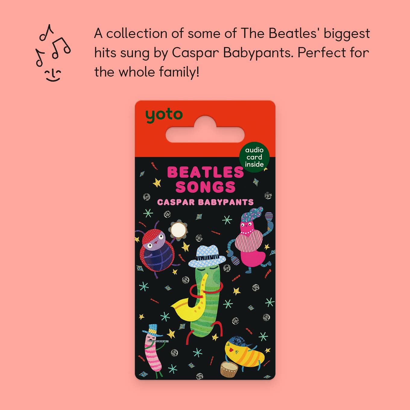 Yoto Beatles Songs By Caspar Babypants – Kids Musical Card For Use With Player & Mini All-In-1 Audio Device, Screen-Free Listening With Fun Singalong Songs For Playtime, Parties & Travel
