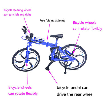 Ailejia Finger Racing Bicycle Mountain Bike Cake Topper Mini Dirt Bike Bicycle Model Cool Boy Toy (Yellow)