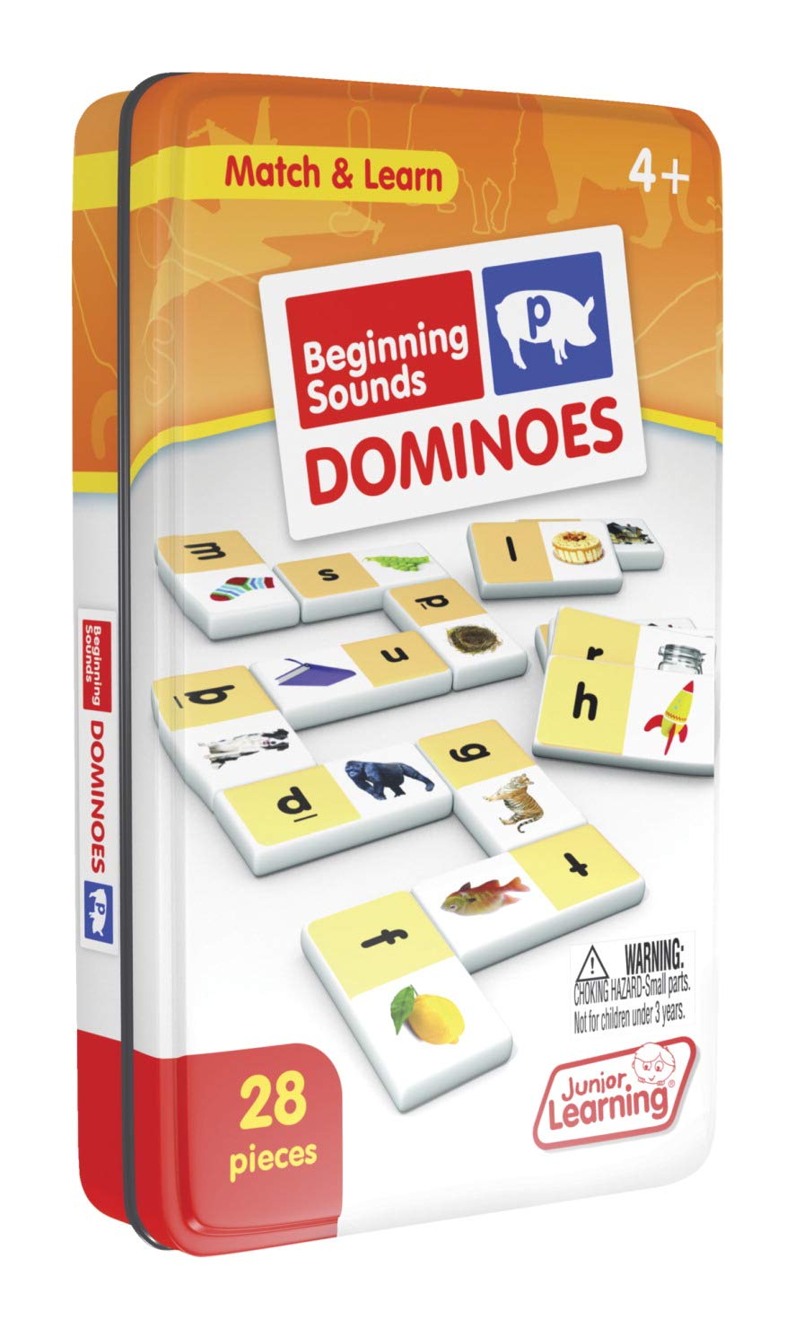 Junior Learning Beginning Sound Dominoes Educational Action Games, Multi (Jl492)