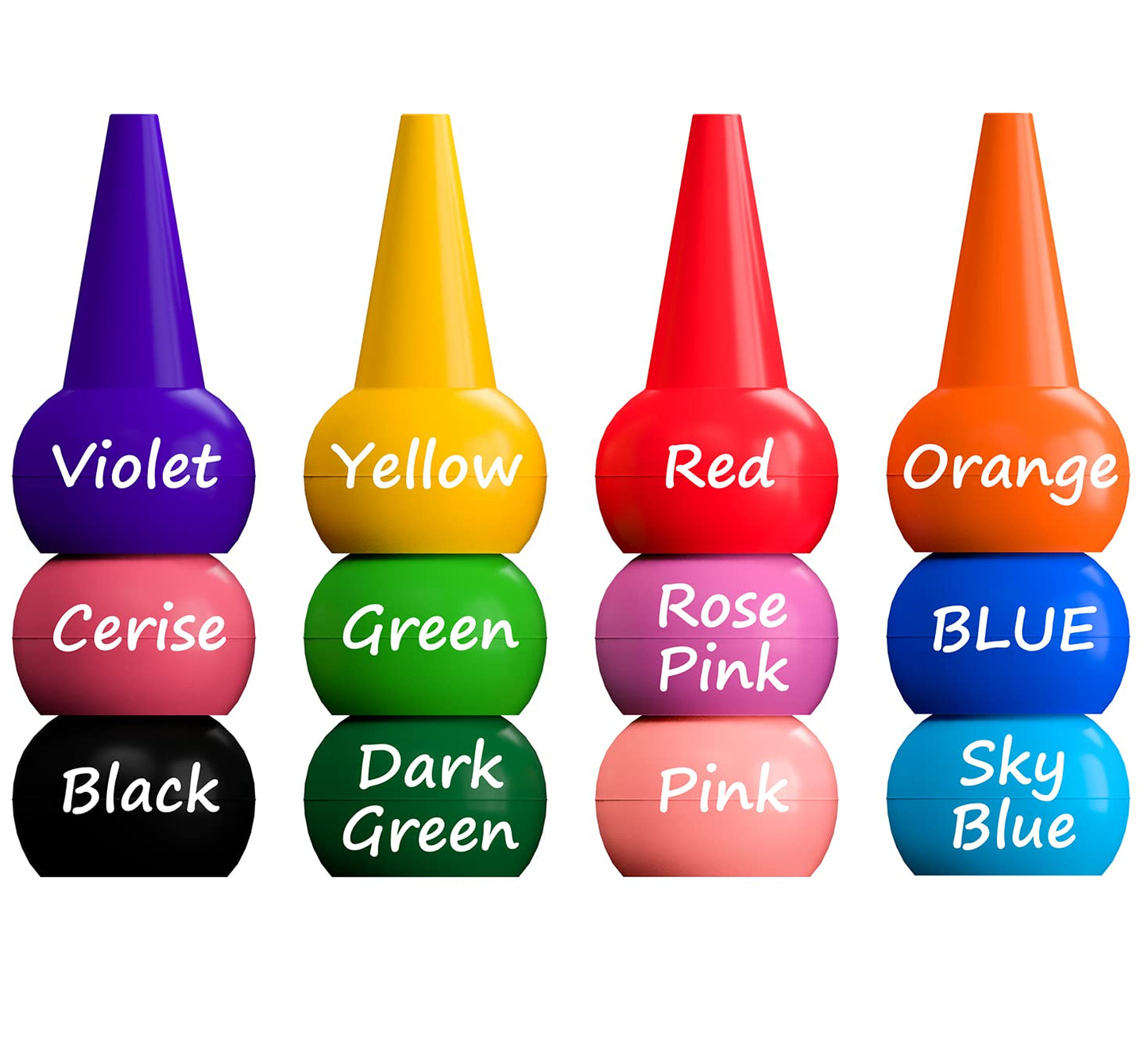 Gibot 12 Colors Toddler Crayons - Safe Palm Grip, Stackable, 12 Count, Paraffin, Model QC002