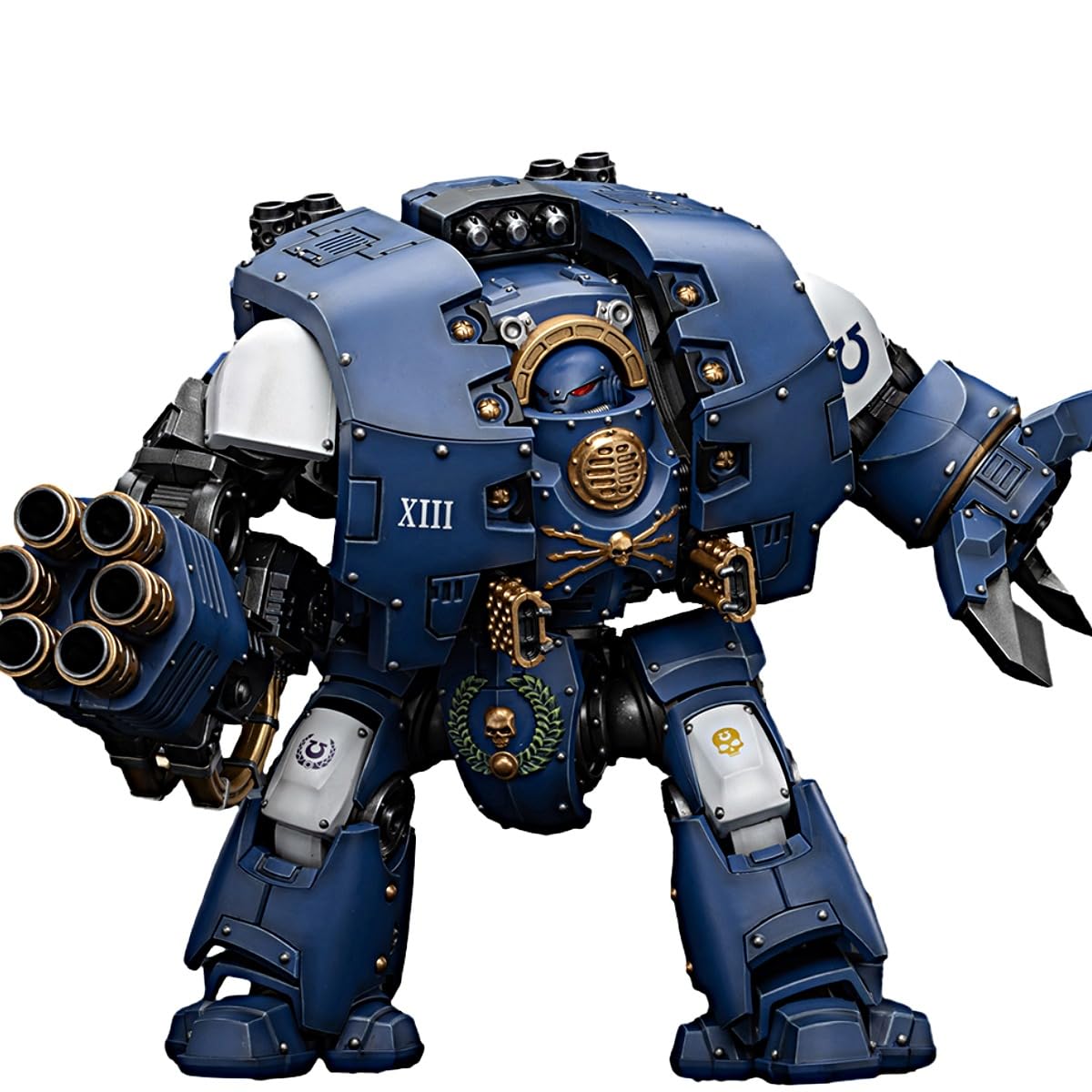 JOYTOY Warhammer 40K 1/18 Action Figures Ultramarines Leviathan Dreadnought with Cyclonic Melta Lance and Siege Claws Collectible Model Birthday Gifts