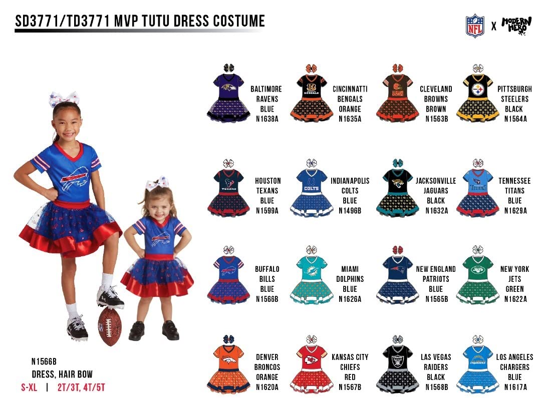 Modern Hero Dallas Cowboys Girl'S Nfl Mvp Tailgate Tutu Dress Costume, Size Large