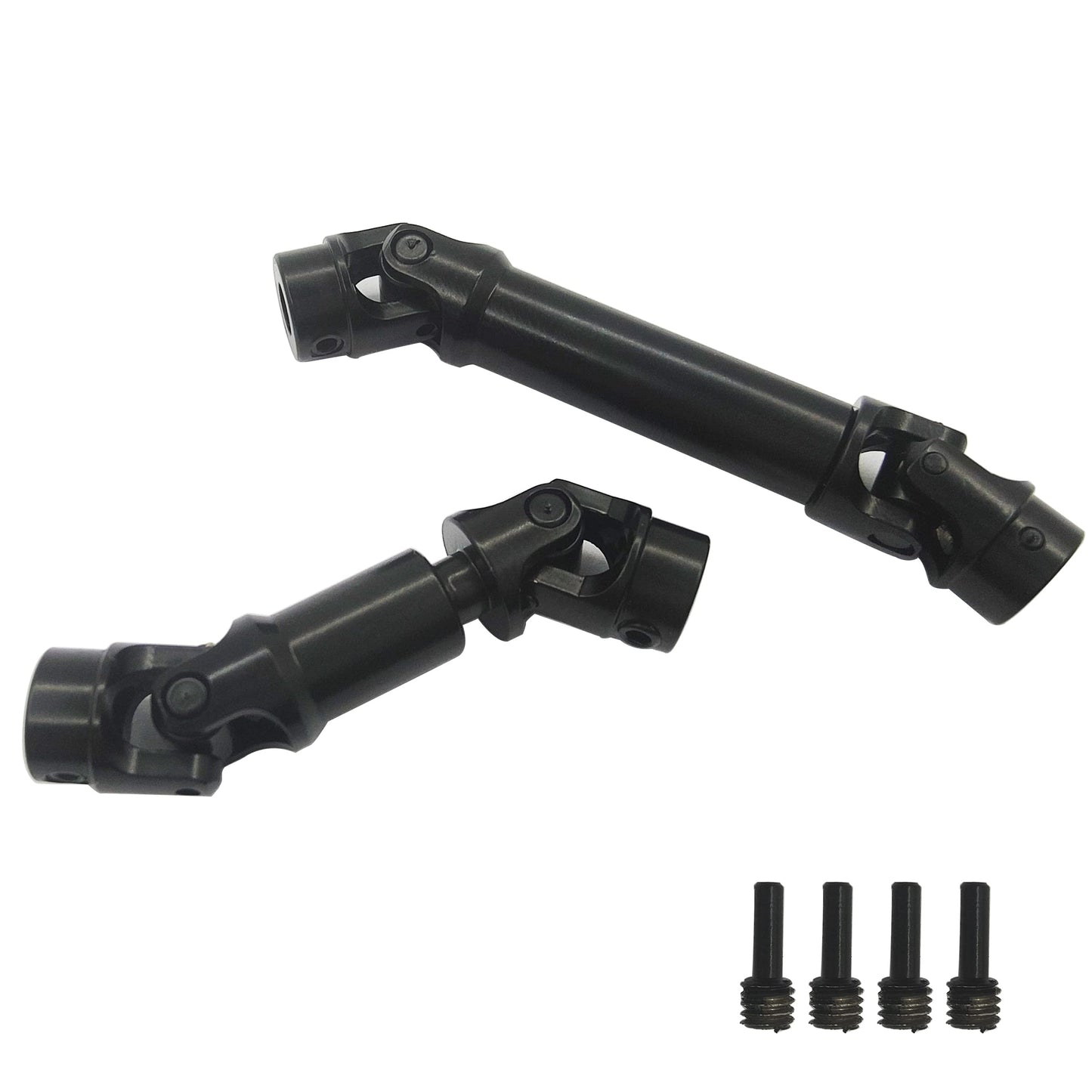 HOPLEX Stainless Steel Drive Shaft with Black Coating Front Rear Center Driveshafts for 1/18th TRX4M Defender Bronco RC Crawler
