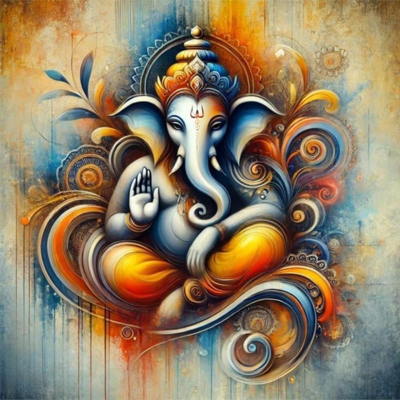 Tulip N Turtle Siddhivinayaka Diy Acrylic Paint By Number Kit For Adults Beginner Canvas Painting By Number Acrylic Painting. Wa