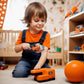 Pairez Toys Play Tools for Kids Ages 3-5, Realistic Angle Grinder, Wrench, Hammer, Screwdriver, Pretend Play Tool Box Sets, Lear