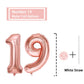 19 Number Balloon Rose Gold 40 Inch Big Foil Mylar 19Th Balloons For 19 Year Old Boy Girl Birthday Party Decorations Wedding Ann