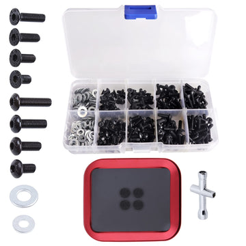 350pcs RC Car Screw Kit Screw Tray & 4-Way Cross Wrench Repair Tools Hardware for Traxxas Arrma Redcat Axial SCX10 Losi Tamiya H
