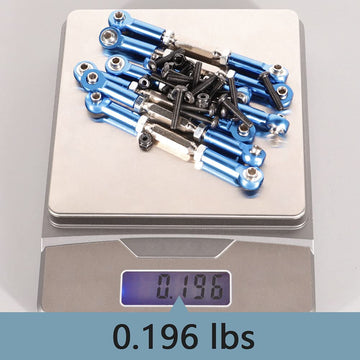WEISHUJI 7 Pack Front Rear Servo Link,Adjustable Aluminum Turnbuckles/Camber Link with Rod Ends Sets,Machined Metal Front Rear S