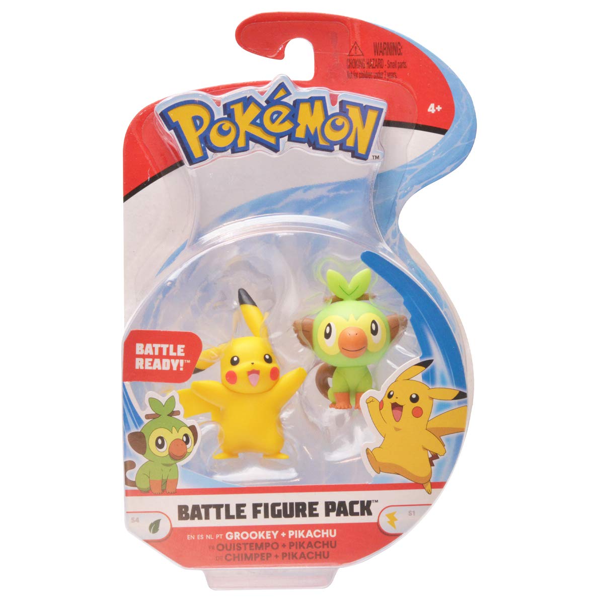 Pokemon New decorative replica blade and Shield Battle Action Figure 2 Pack - Pikachu and Grookey 2-Inch Figures