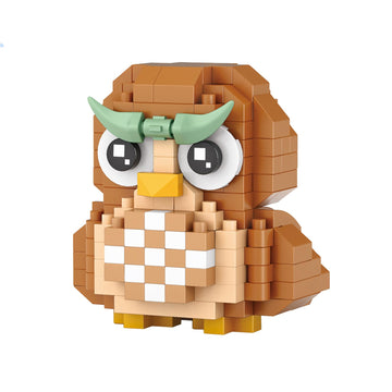 Owl Micro Building Bricks Kits, Cute Birds Mini Building Blocks Set, Colorful Animals Toy Educational Creative Model Building, F