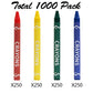 Madisi Crayons Bulk Pack, Regular Size, 250 Packs, 1000 Count, Wax, Red, Model PE-C04-250
