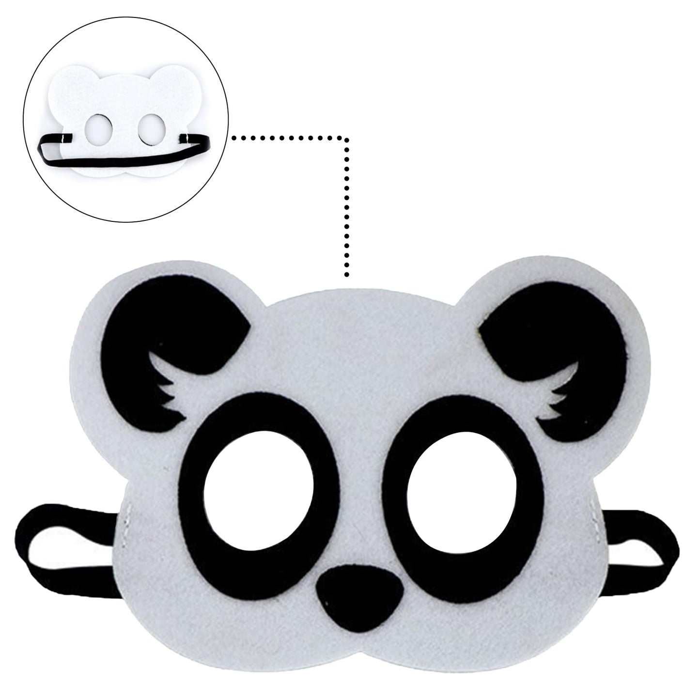Jtnohx Felt Animal Masks, 10 Pcs Halloween Mask, Animal Costume For Birthday Party Supplies (Panda Mask)