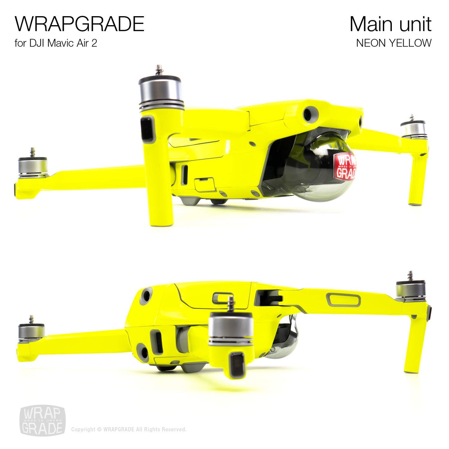 Wrapgrade Main Unit Skin Compatible With Dji Mavic Air 2 (Neon Yellow)