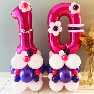 2 Balloon Number Hot Pink 2 Birthday Balloon 40 Inch Foil Mylar Large 2 Balloon Numbers For Birthday Party Anniversary Festival