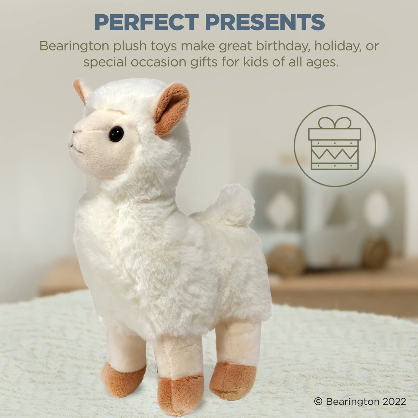 Bearington Alma Plush Stuffed Animal Llama, 10 Inches