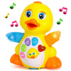 Yiosion Musical Flapping Duck Toy - Interactive, Light Up, Dancing, Large, Yellow, Non-toxic ABS, Model 100888 for 1 Year Olds