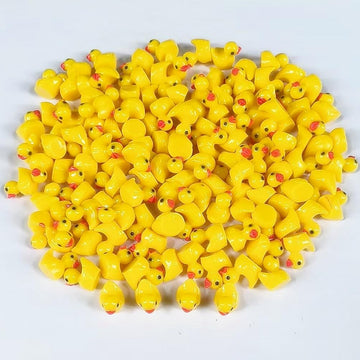 DZTIAN Yellow 130 Mini Resin Duck Garden Duck Class Activity Micro Landscape Decoration Ducklings Toy House Prank Christmas DIY