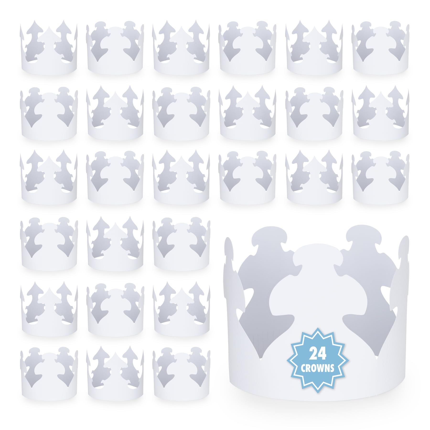 Hygloss Paper Creative Crown, White, Pack of 24, 24 Pieces, Count