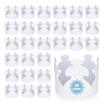 Hygloss Paper Creative Crown, White, Pack of 24, 24 Pieces, Count