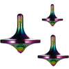 CHEETOP Stainless Steel Spinning Top  enhanced Exquisite Perfect Balance Well Made Metal Desk EDC Little Fidget Toy  Spin Long Time Over 6 Minutes  Great Value (Iridescent  3PCS Large + Medium + Small)