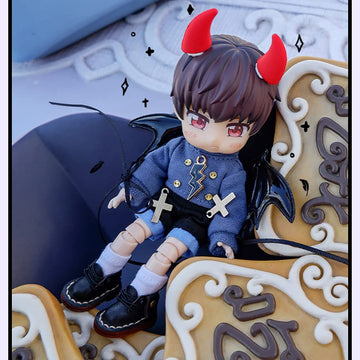 Xidondon Angel Suit Demon Suit For Ob11, Gsc, Ymy, Body9, Molly, 1/12 Bjd Doll Clothes Accessories (Black)