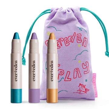 Evereden Kids Fantasy Face Crayon Trio: Non Toxic Kids Makeup & Multi-Purpose Face, Eye, & Lip Crayon - Creamy Clean Makeup for 