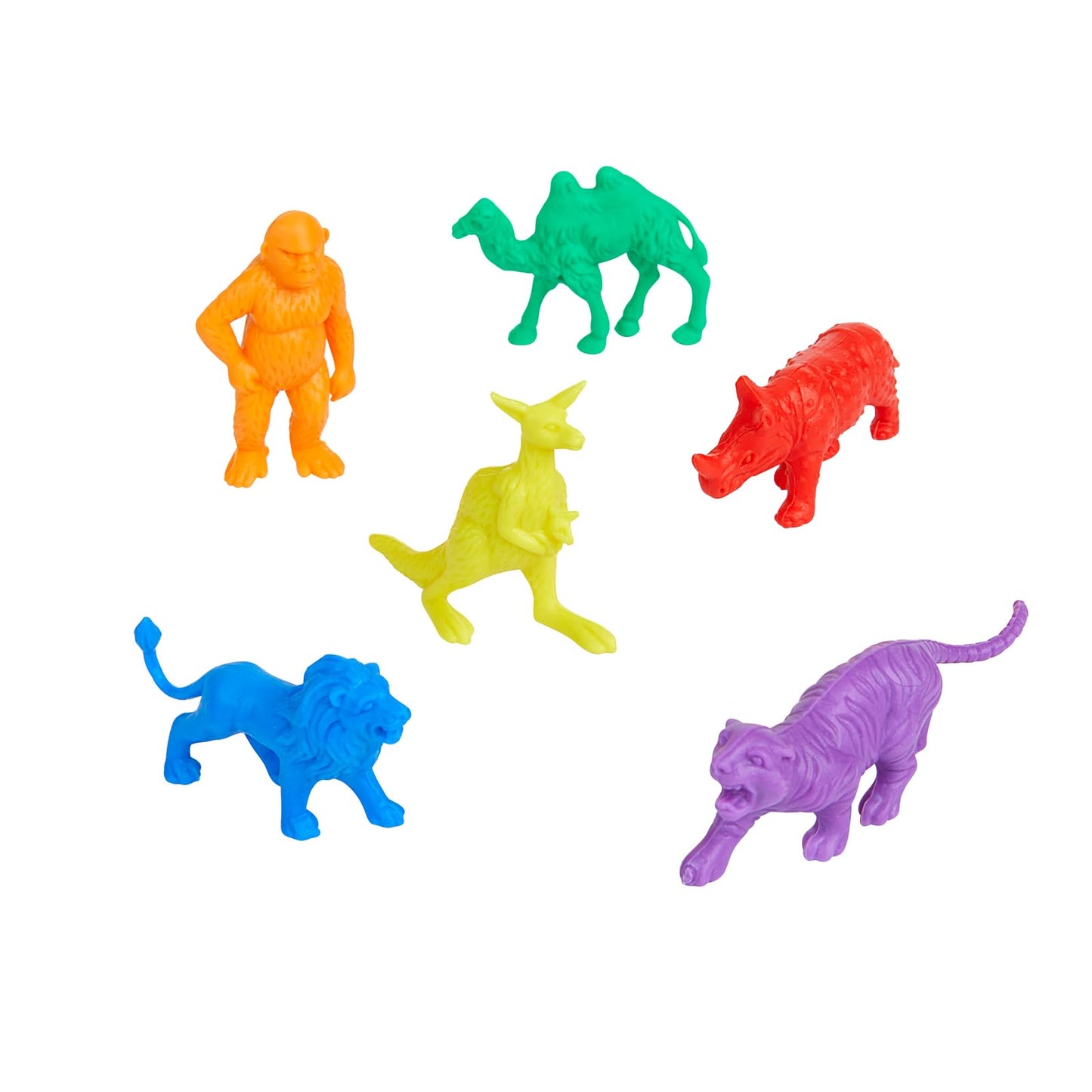 Excellerations Jungle Animal Counters Set of 120, STEM Math Toy, 1.5-2 inches, Plastic, Multicolor, Model JUNGCNT