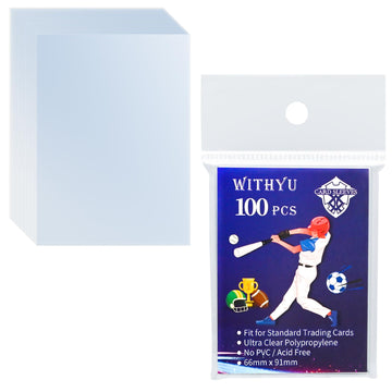 100 Pcs Soft Trading Card Sleeves, Top Loading Sleeves For Standard Cards 2.5 X 3.5,Ultra-Clear Card Protector For Baseball Card