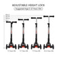 ChromeWheels Deluxe Kick Scooter for Kids, 3 Wheels, Foldable, 4 Adjustable Heights, LED Light-Up Wheels, Black, 132lbs Weight Limit