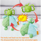 2 In 1 Baby Rattles & Plush Rings, Newborn Teething Toys For 0-3-6-12 Months,Infant Chew Toys,Baby Montessori Toy Plush Animal G