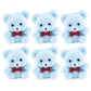Factory Direct Craft Package Of 18 Flocked Miniature Light Blue Teddy Bears - Tiny Bear Shaped Figurines (Size: 1 Inch)