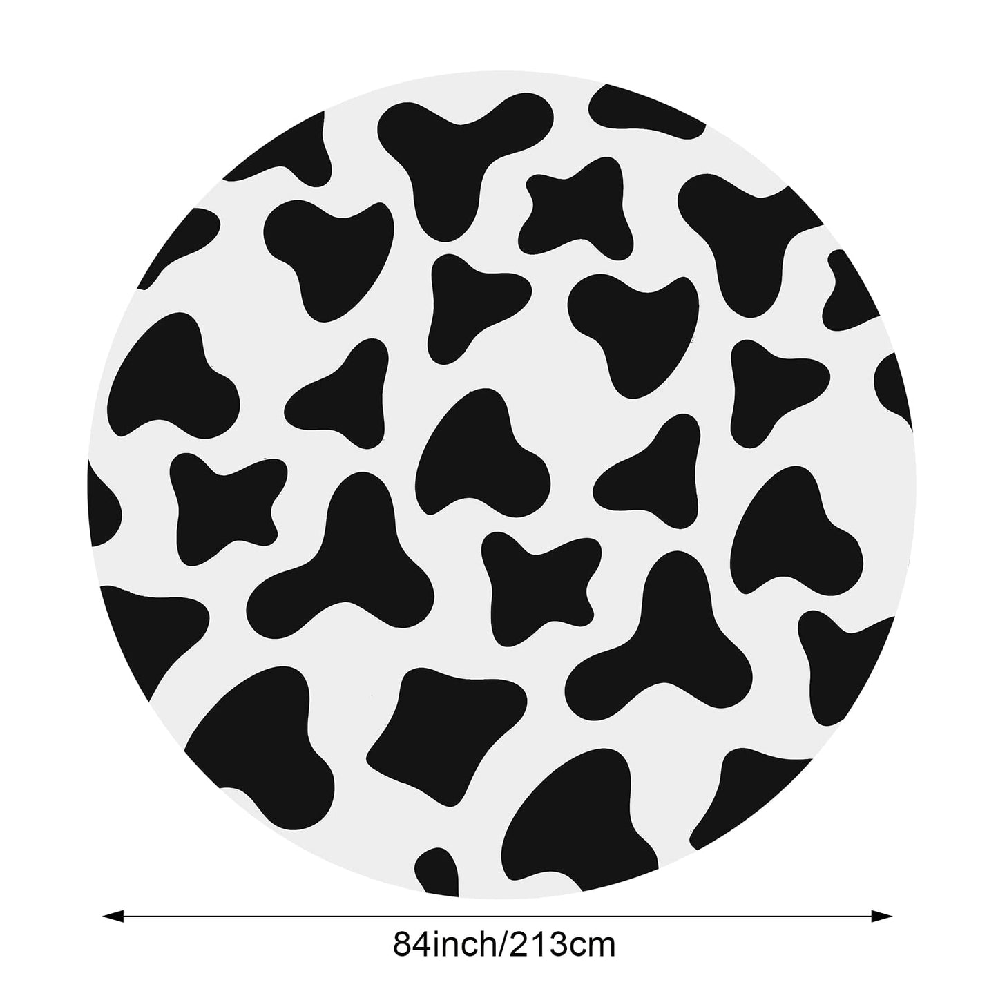Remagr 3 Pcs Cow Tablecloth Round Print Table Cloths Plastic,84   Disposable Cow Themed Table Cover for Farm Animal Birthday P