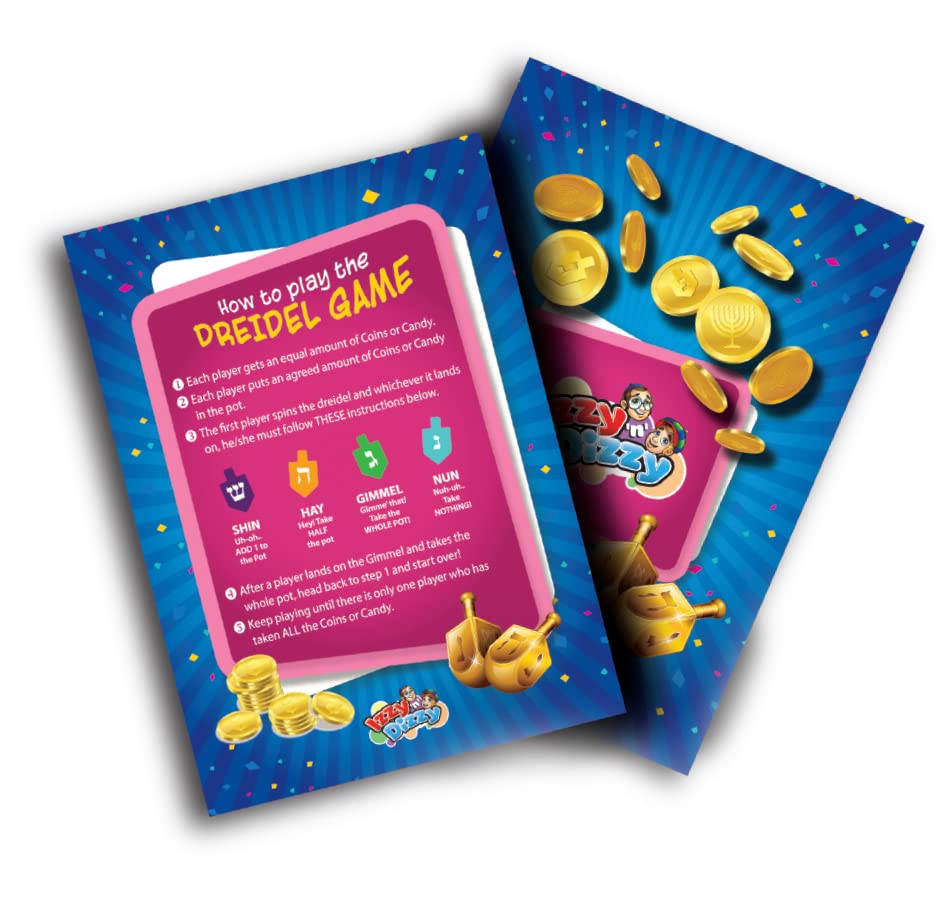 Izzy 'n' Dizzy Medium Dreidels Assorted Colors with Classic Chanukah Spinning Draidel Game  Gift and Prize - Bulk (Pack of 30)