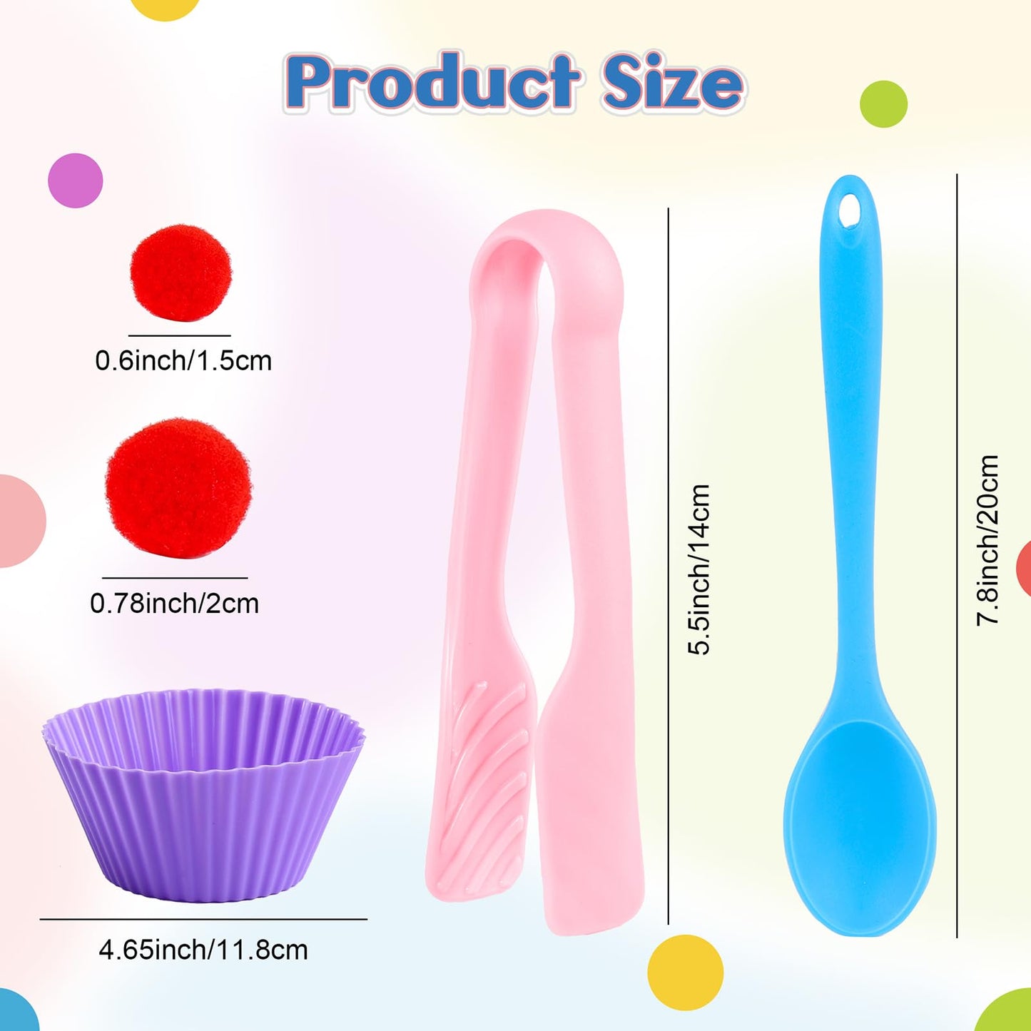 Icraftine 158 Pcs Fine Motor Skills Set - 150 Pom Poms, 6 Sorting Bowls, Tweezers, Spoon, Sensory Bin Filler For Preschool Kids