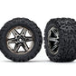 Traxxas 6773X - Rustler 4x4 Tires & Wheels,Unisex Assembled, glued (2.8') (RXT Black Chrome Wheels, Talon Extreme Tires, Foam In