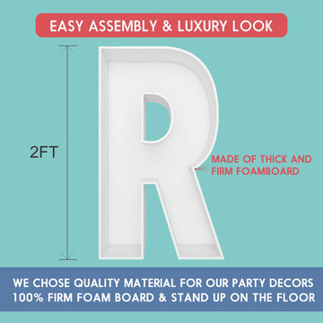JW Passion 2FT Letter R Mosaic Balloon Frame Kit - DIY Fillable Letters for Birthday & Wedding Decor