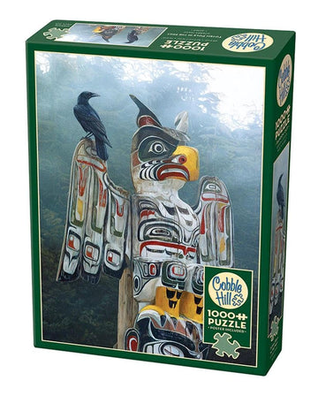 Cobble Hill 1000 Piece Puzzle - Totem Pole in The Mist - Paper Construction - Model 40169