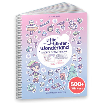 CUPKIN Christmas Sticker Book & Coloring Book - 500+ Stickers, 12 Scenes, Winter Wonderland, Ages 2-10, Fun Holiday Activity