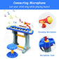 Honey Joy 37-Key Toy Piano Keyboard, Electronic Keyboard With Microphone, Stool, Teaching Functions, Record And Playback, Educational Instrument For Kids And Toddlers (Blue)